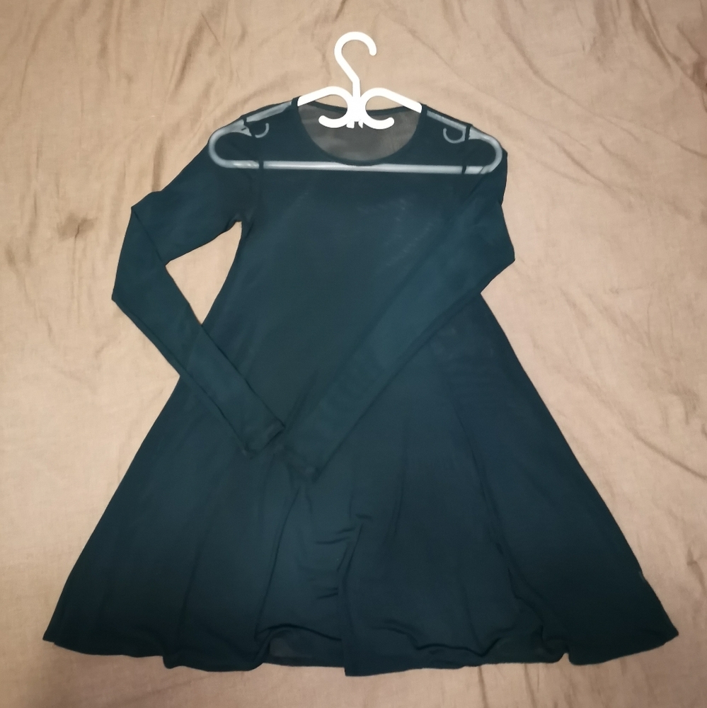 Forest Green See-through Dress